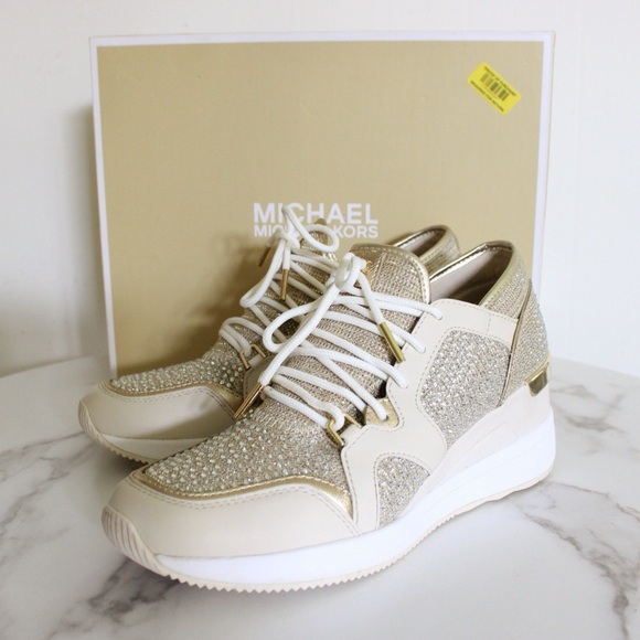 Michael Kors Liv Trainer Pale Gold - Picture 1 of 13